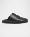 Givenchy Leather Slippers Featuring Flat Sole Design In Black