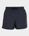Givenchy Men & Apos;s Short-length Solid Nylon Swim Trunks In Black