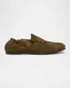 Givenchy Label Loafers In Suede In Brown