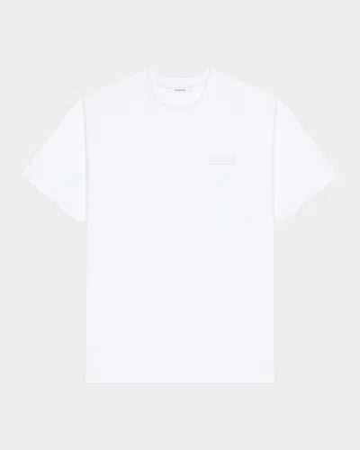 Givenchy Men & Apos;s Tonal Grosgrain Label Crewneck T-shirt In White