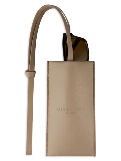 Givenchy Men's Antigona Stamped Sunglasses Case In Leather In Neutral