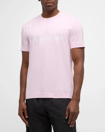 Givenchy Short Sleeves Crew Neck Jersey Knit T-shirt In Baby Pink