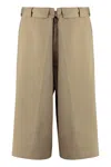 GIVENCHY MEN'S BEIGE BERMUDA SHORTS WITH RAW-CUT HEMLINE