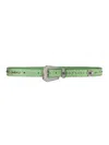 Givenchy Men's Belt In Leather With Studs And Crystals In Mint Green