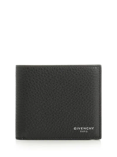 Givenchy Men Bifold Wallet In Grained Calfskin In Black