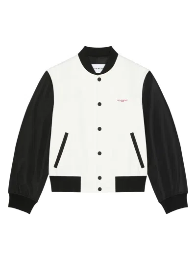 Givenchy Bi-material Blouson With Photographic Negative Print In Multi