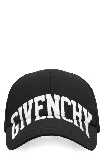 Givenchy Men's Black Canvas Baseball Cap With Embroidered Logo