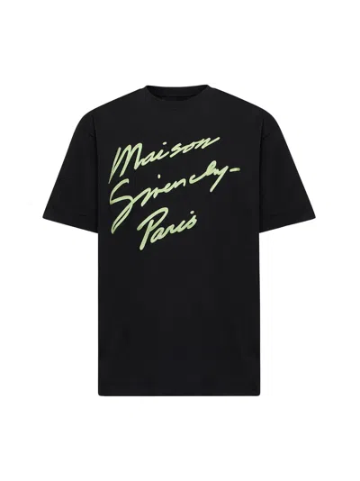 GIVENCHY GIVENCHY MEN BLACK COTTON MAISON GIVENCHY T-SHIRT