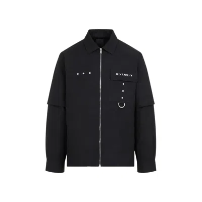 GIVENCHY MEN'S BLACK COTTON SHIRT FOR SS24