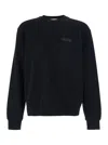 Givenchy Men Black Crewneck Sweatshirt With Logo Patch On The Front In Cotton Man In Black
