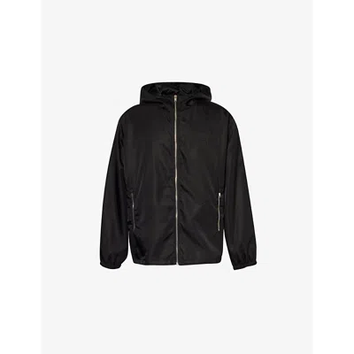 Givenchy Mens Black High-neck Brand-print Shell Jacket
