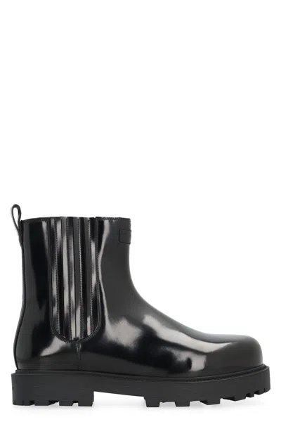 Givenchy Men's Black Leather Chelsea Boots For Fw23