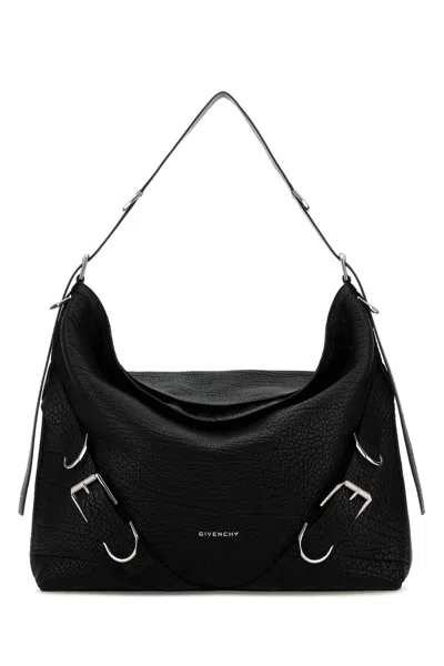 Givenchy Men Black Leather Large Voyou Shoulder Bag