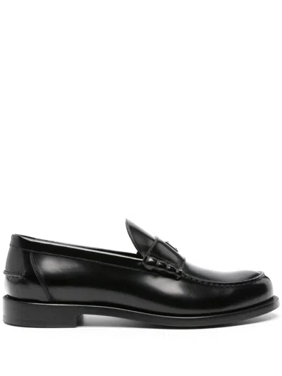 Givenchy Black Leather Loafers For Men By