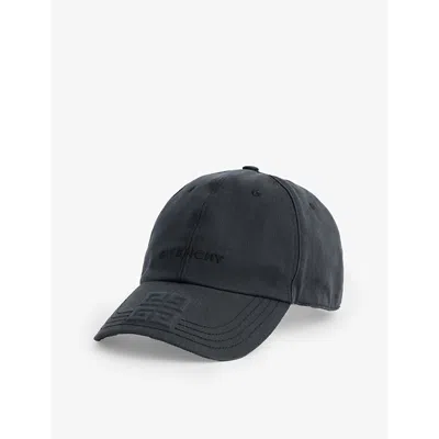 Givenchy Mens Black Logo-embroidered Curved-brim Cotton Twill Cap