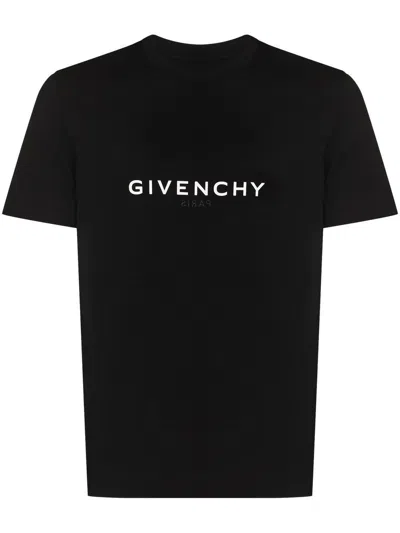 Givenchy Men's Black Logo-print Cotton T-shirt For Ss24