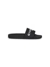 Givenchy Black Flat Slides With Logo In Polyurethane Man In Black