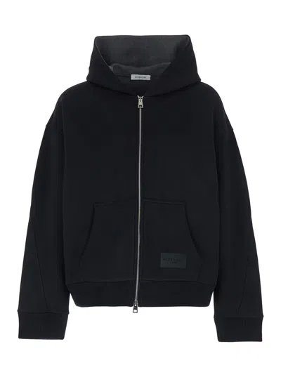 Givenchy Men Black Sweatshirt With Logo Patch On The Front And Kangaroo Pocket In Cotton Blend Man
