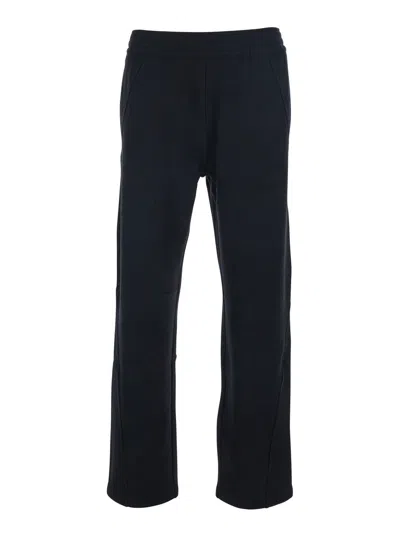 Givenchy Men Black Trousers With Elastic Waist And Embroidered Logo On The Back In Cotton Man