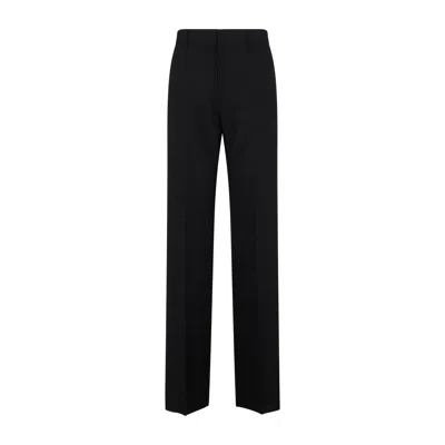 Givenchy Men's Black Wool Logo-tape Tailored Trousers For Fw23