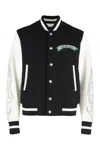 Givenchy Wool And Leather Bomber Jacket In Black
