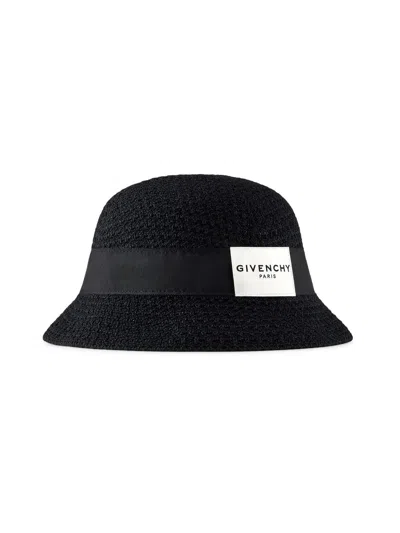 Givenchy Men's Bob Hat In Crochet With Paris Gros Grain In Black