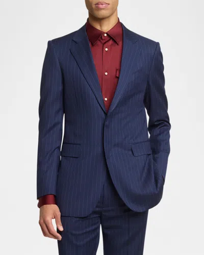 Givenchy Men's Bold Stripe Wool Sport Coat In Deep Blue
