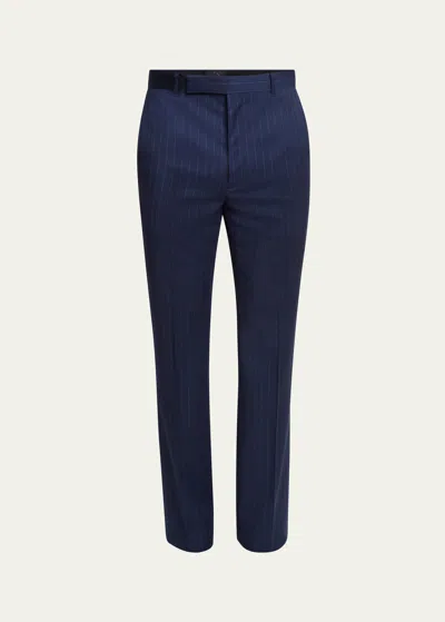 Givenchy Men's Bold Stripe Wool Trousers In Deep Blue