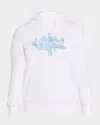 Givenchy Mens White Logo-embroidered Ribbed Cotton-blend Hoody In White