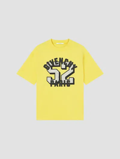 Givenchy Men's Boxy-fit T-shirt In Cotton With Print In Yellow