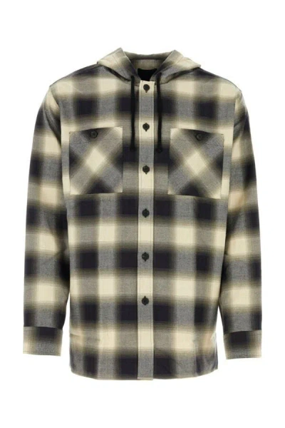 Givenchy Oversized Embroidered Flannel Shirt For Men In White