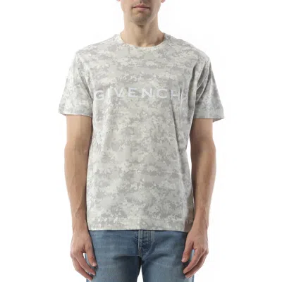 Givenchy Pixelated Logo-print Cotton T-shirt In Pearl Grey