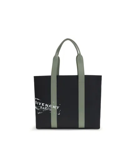 Givenchy Men Canvas Tote Bag In Black