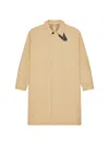 Givenchy Car Coat In Cotton With Checked Reverse In Neutral