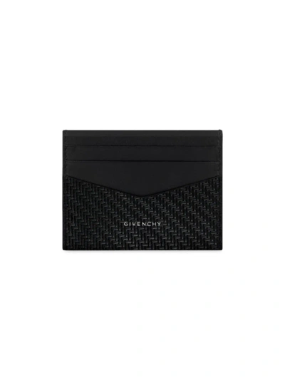 Givenchy Men's Card Holder In Braided Effect Leather In Black