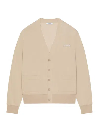 Givenchy Men's Cardigan In Cotton With Paris Gros Grain In Neutral
