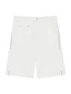 Givenchy Cargo Bermuda Shorts In Herringbone Denim In White