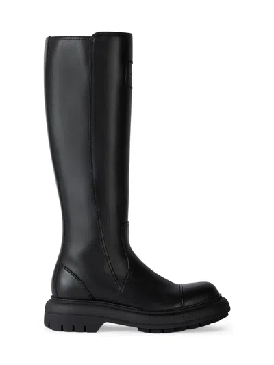 Givenchy Men's Cargo Biker Knee High Boots In Leather In Black