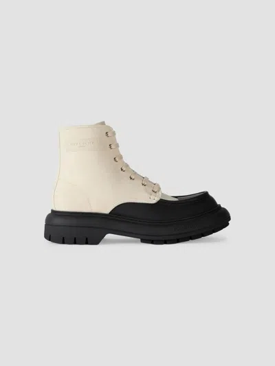 Givenchy Men's Cargo Desert Boots In Canvas And Gum Leather In Black