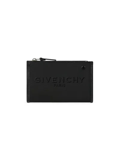 Givenchy Men's Cargo Zipped Card Holder In Canvas In Black