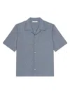 Givenchy Checkered Short-sleeved Cotton Shirt For Men In Blue