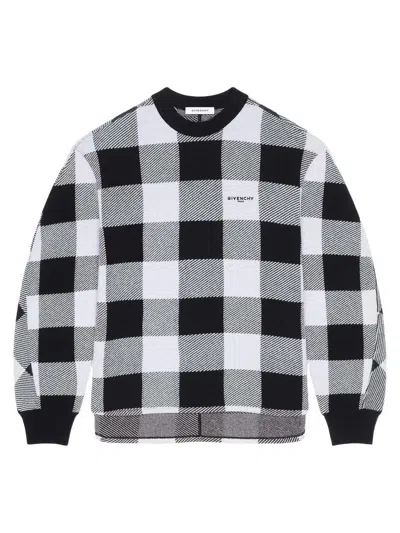 Givenchy Men's Checked Sweater In Wool In Multi