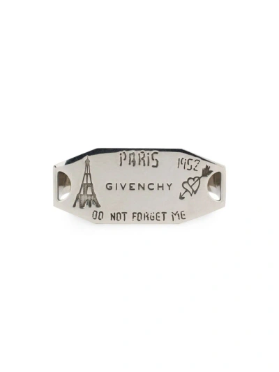 Givenchy City Double Finger Ring In Metal In Silvery