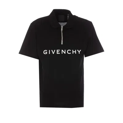Givenchy Men's Classic Black Polo Shirt With Branding