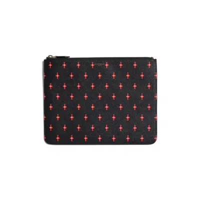 Givenchy Men's Classic Large Zipped Pouch In Black/red