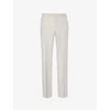 GIVENCHY GIVENCHY MEN'S CLOUD GREY BRAND-EMBROIDERED REGULAR-FIT STRAIGHT-LEG WOOL TROUSERS