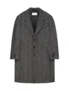 Givenchy Tailored Coat In Wool Herringbone In Gray