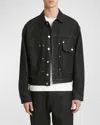 Givenchy Men's Coated Denim Trucker Jacket In Black