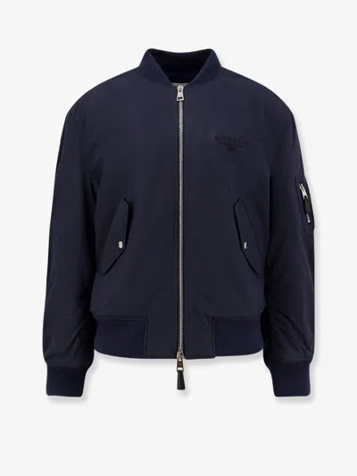 Givenchy Men Cotton Blend Bomber Jacket In Blue