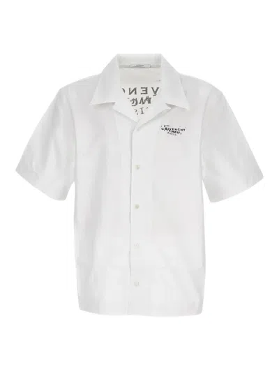Givenchy Men's Cotton Bowling Shirt With Front Button Fastening In White